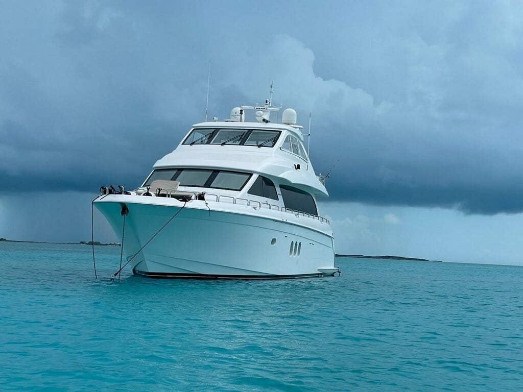 large yacht in blue water